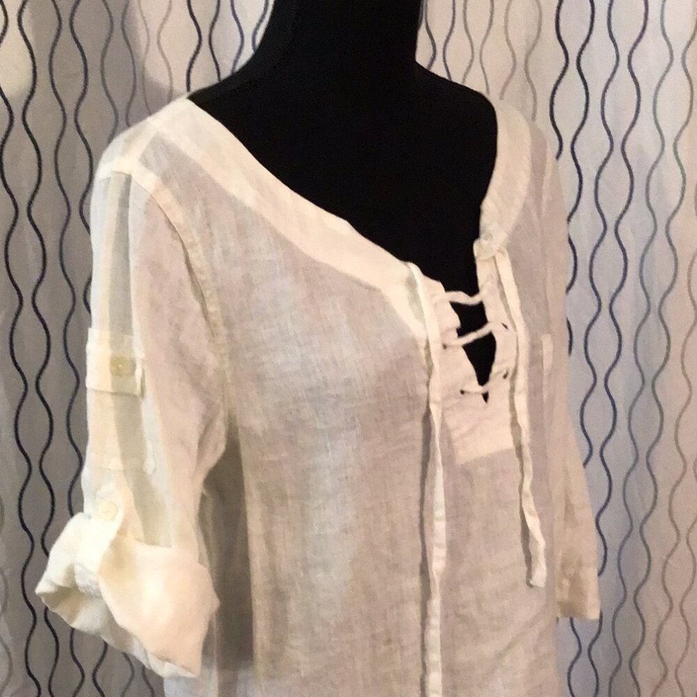 White linen top
